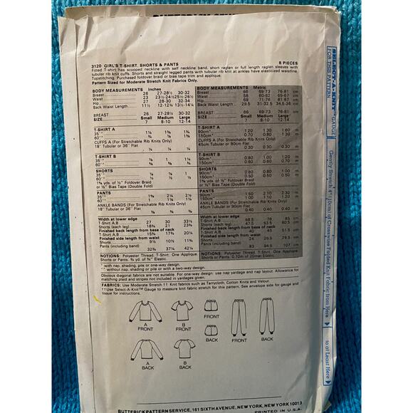 Butterick 3120 girls sweat suit pattern - Picture 3 of 6